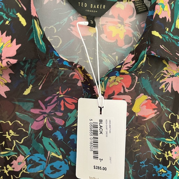 Brand NEW Ted Baker Mesh Shirt Dress - Picture 4 of 9
